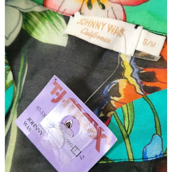 Johnny Was Ombre Garden Swim Cover Up S/M Black NWT Beach Kaftan Boho Floral - Picture 5 of 5